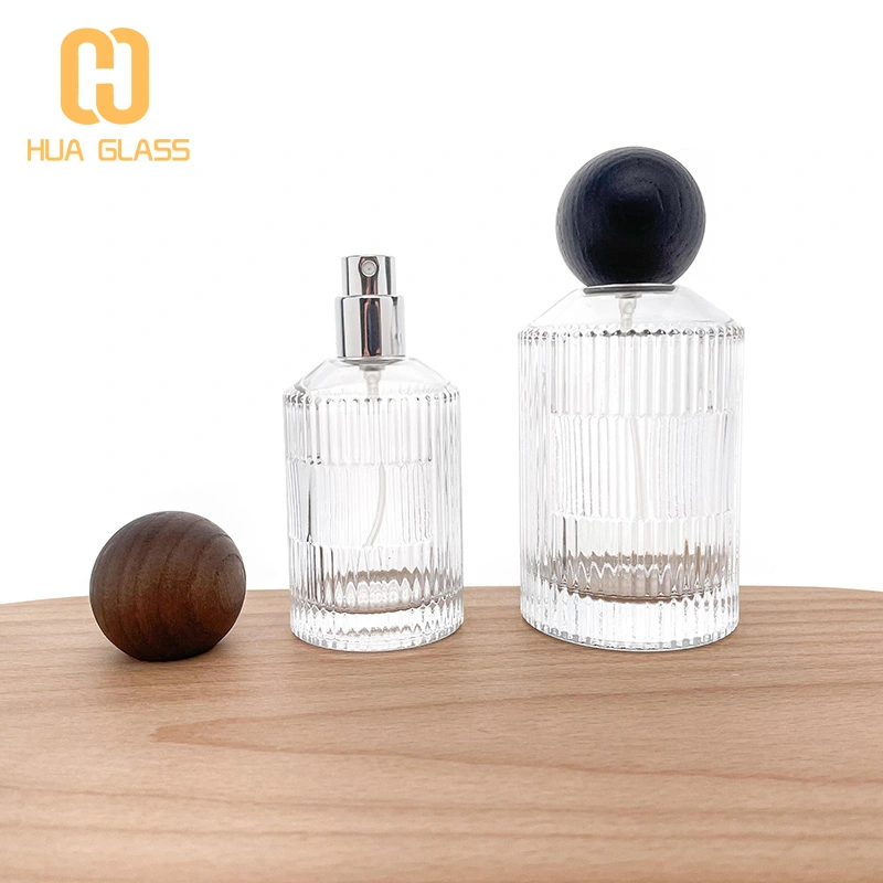 Botella de perfume redonda de cilindro de vidrio de pendiente vacía al por mayor