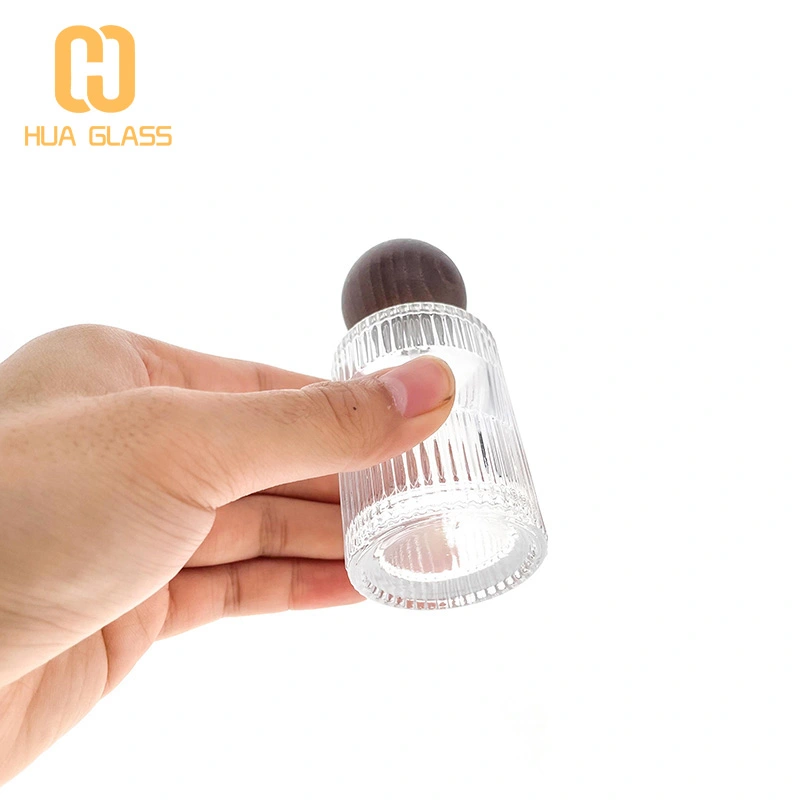 Botella de perfume redonda de cilindro de vidrio de pendiente vacía al por mayor
