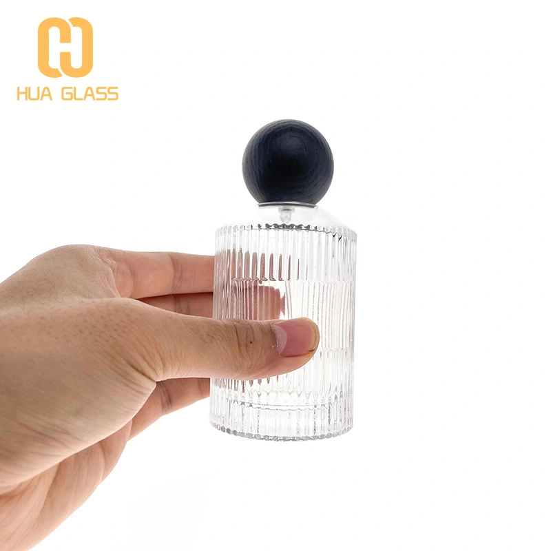 Botella de perfume redonda de cilindro de vidrio de pendiente vacía al por mayor
