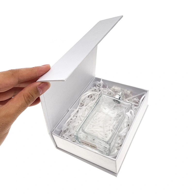 rectangle clear glass perfume bottle 100ml with packaging box 