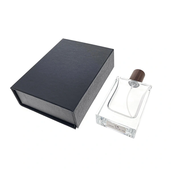 50ml polished perfume bottle with magnetic black gift box packaging