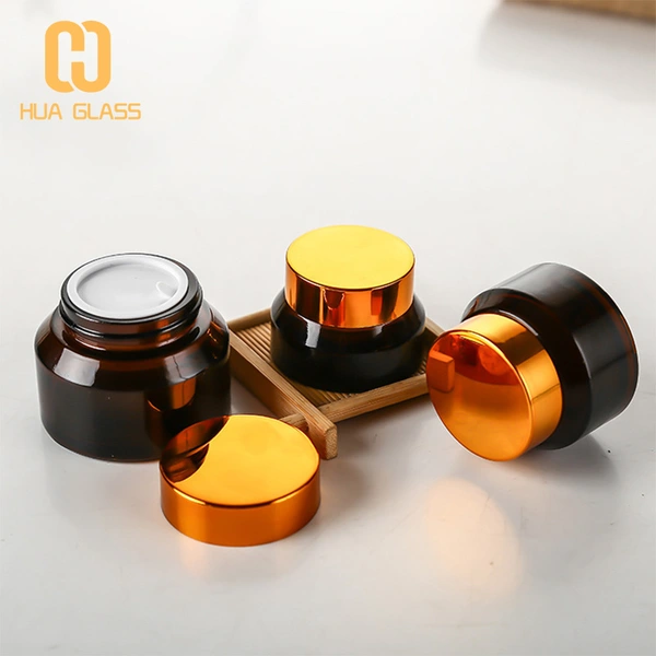 أكتاف منحدرة زجاج كهرماني 15 جرام 20 جرام 30 جرام جرة كريم تجميل فارغة