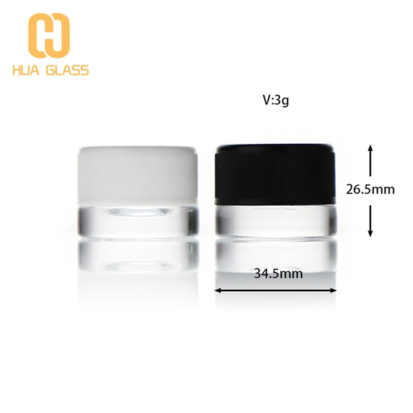 3 جرام 5 جرام 8 جرام صغيرة مستديرة الزجاج جرة الزجاج جرة الطفل واقية
