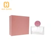Frasco de perfume cuadrado de 50 ml con tapa de bola rosa  