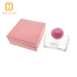 Frasco de perfume cuadrado de 50 ml con tapa de bola rosa  