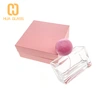 Frasco de perfume cuadrado de 50 ml con tapa de bola rosa  