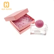 Frasco de perfume cuadrado de 50 ml con tapa de bola rosa  