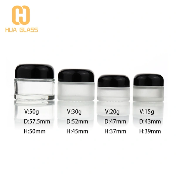 15g 20g 30g 50g frascos de cosméticos de vidrio esmerilado con tapa redonda