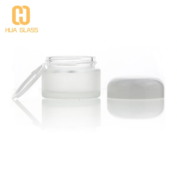 15g 20g 30g 50g frascos de cosméticos de vidrio esmerilado con tapa redonda