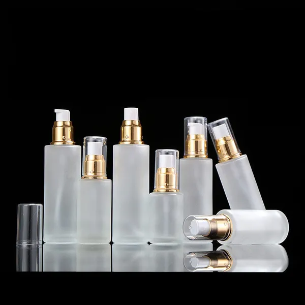 100 мл 120 мл прозрачная матовая косметическая стеклянная бутылка для лосьона