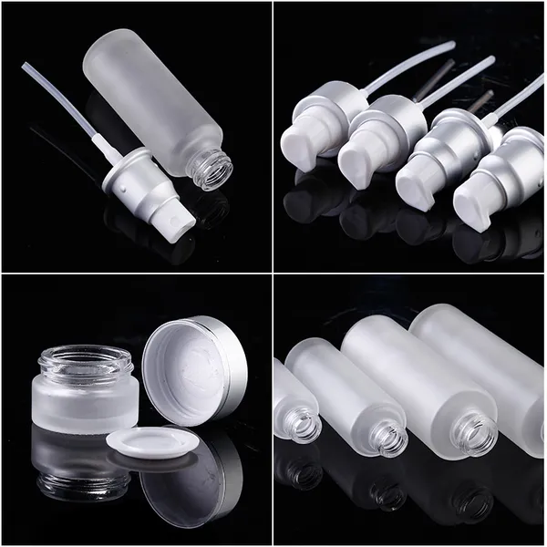 100 мл 120 мл прозрачная матовая косметическая стеклянная бутылка для лосьона