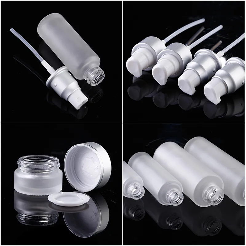 100 мл 120 мл прозрачная матовая косметическая стеклянная бутылка для лосьона  