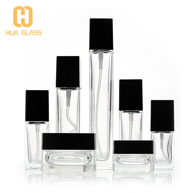 زجاجة بخاخ مستحضرات التجميل المربعة 100 مل مجموعة زجاجات مستحضرات التجميل  