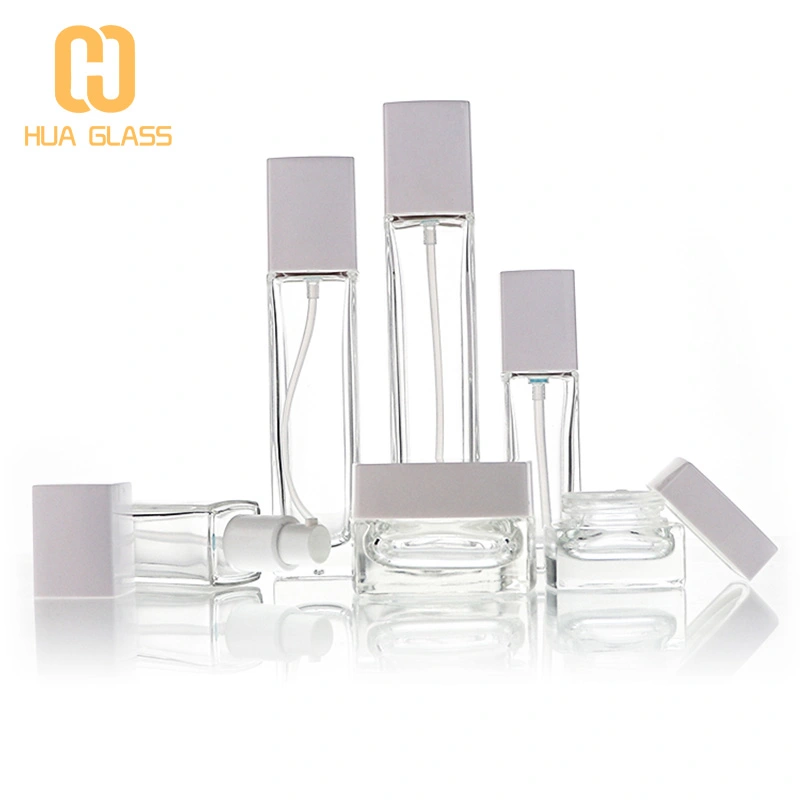 زجاجة بخاخ مستحضرات التجميل المربعة 100 مل مجموعة زجاجات مستحضرات التجميل  