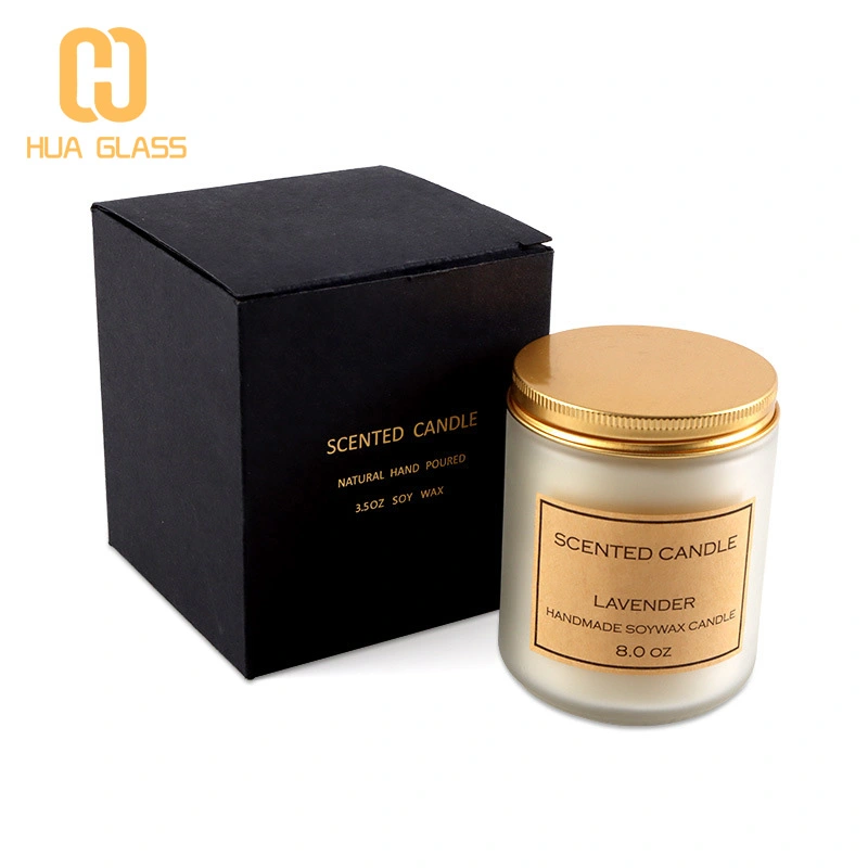 100ml 150ml 200ml bocaux à bougies en verre ambré à côté droit avec couvercle  