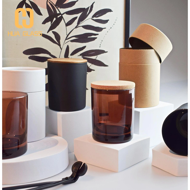 матовые черные белые янтарные стеклянные банки для изготовления свечей