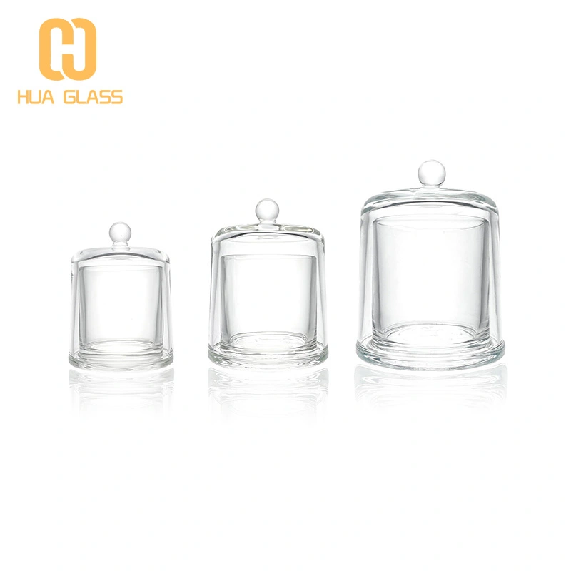 6 oz 13 oz 25 oz bocal à bougie en verre bombé