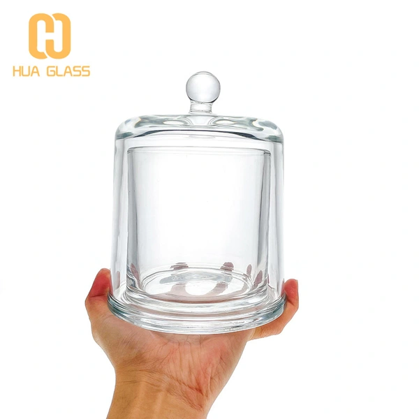 6 oz 13 oz 25 oz bocal à bougie en verre bombé
