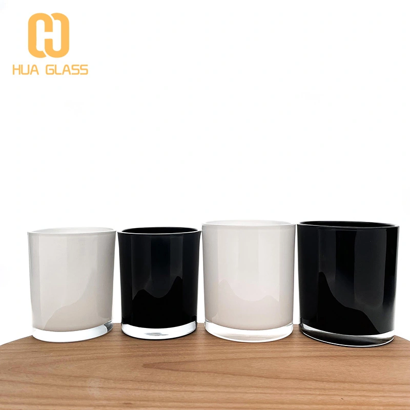 داخل برطمانات شمعة بيضاء سوداء مطلية برطمانات زجاجية بكميات كبيرة