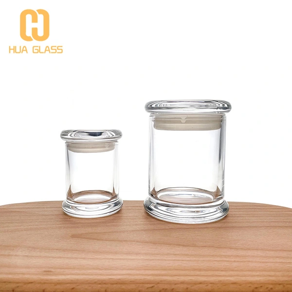 pots de bougie en gros pot de bougie en verre clair avec couvercle