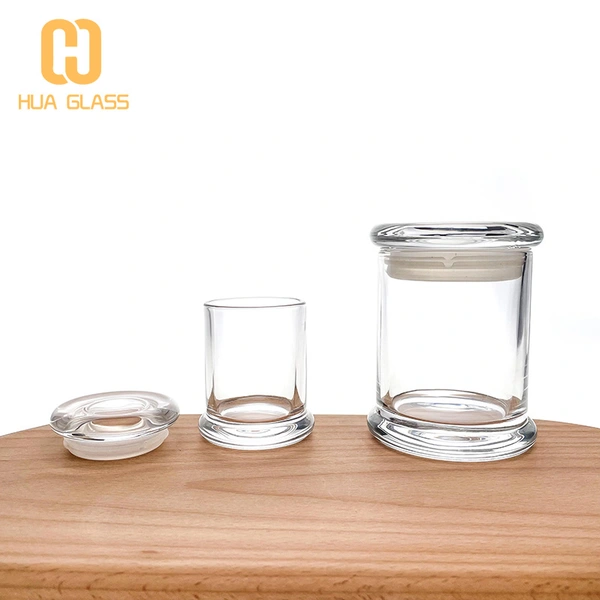 pots de bougie en gros pot de bougie en verre clair avec couvercle