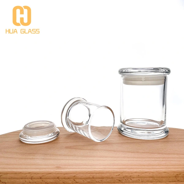 pots de bougie en gros pot de bougie en verre clair avec couvercle