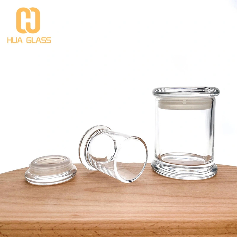 pots de bougie en gros pot de bougie en verre clair avec couvercle