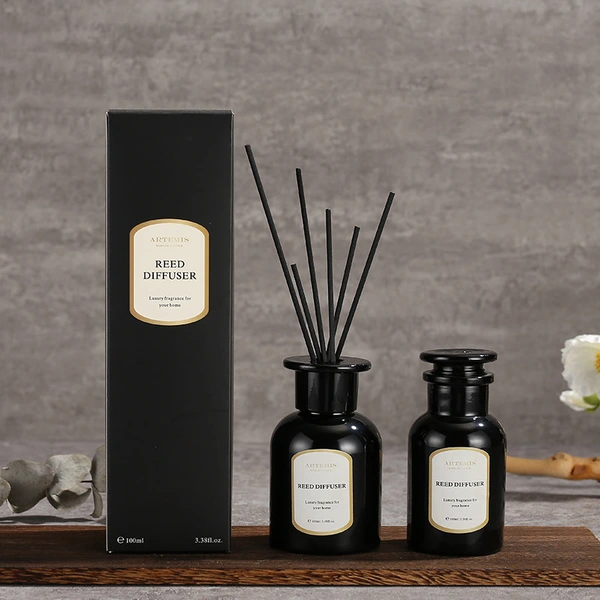 Flacon diffuseur à roseaux en verre rond de 170 ml