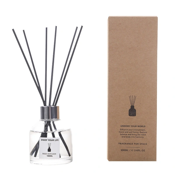 Botella difusora de caña redonda de 100ml con caja  