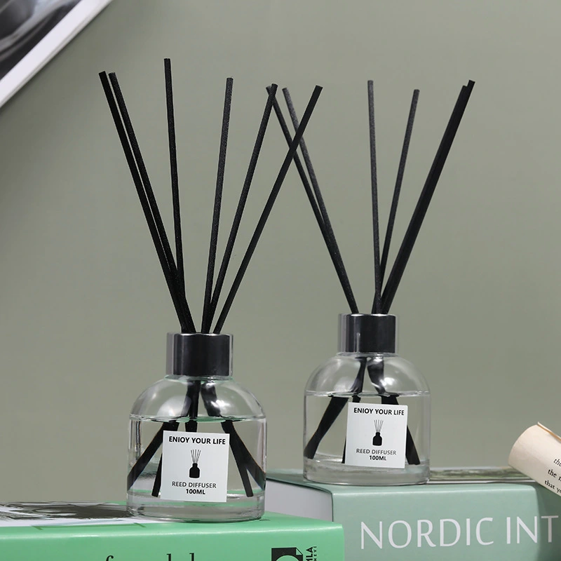 Flacon diffuseur roseau rond de 100 ml avec boîte  