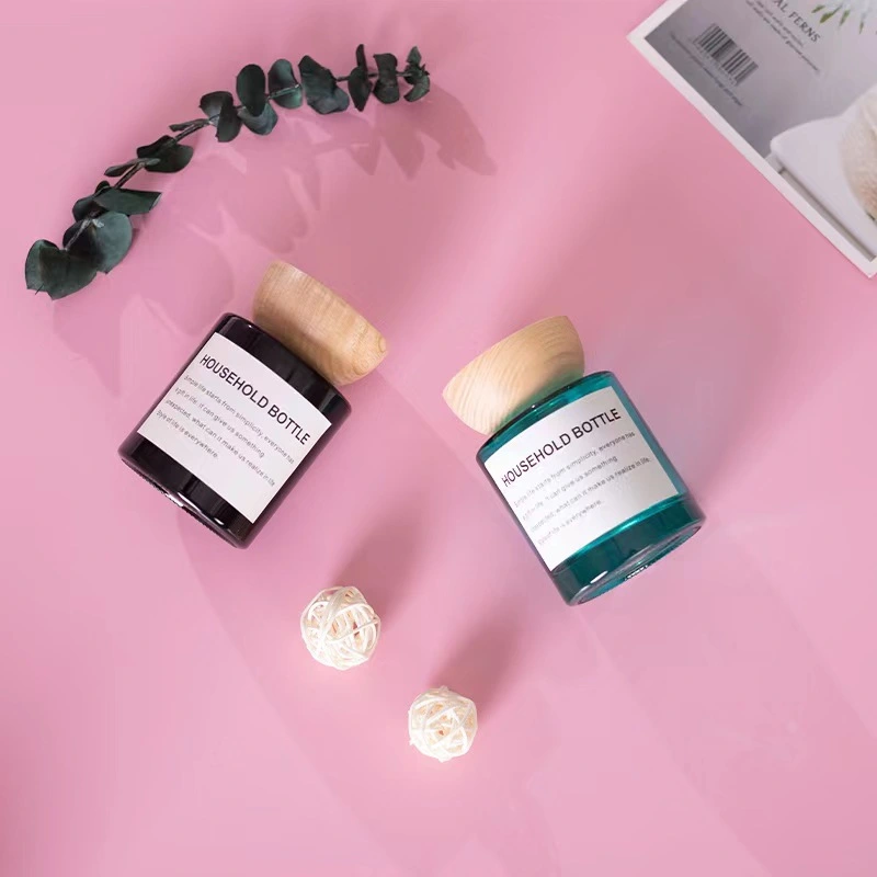 150ml Round Glass Reed Diffuser Bottle Home Diffuser Bottle With Wooden Cap 