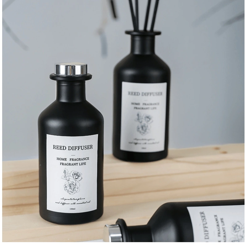 150ml Black Round Glass Reed Diffuser Bottle Home Diffuser Bottle 