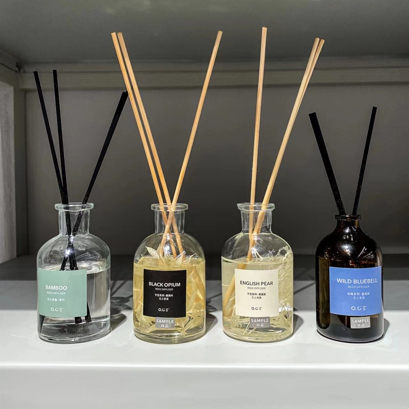 Bouteille de diffuseur de roseau en verre rond ambre de 120 ml bouteille de diffuseur de maison  
