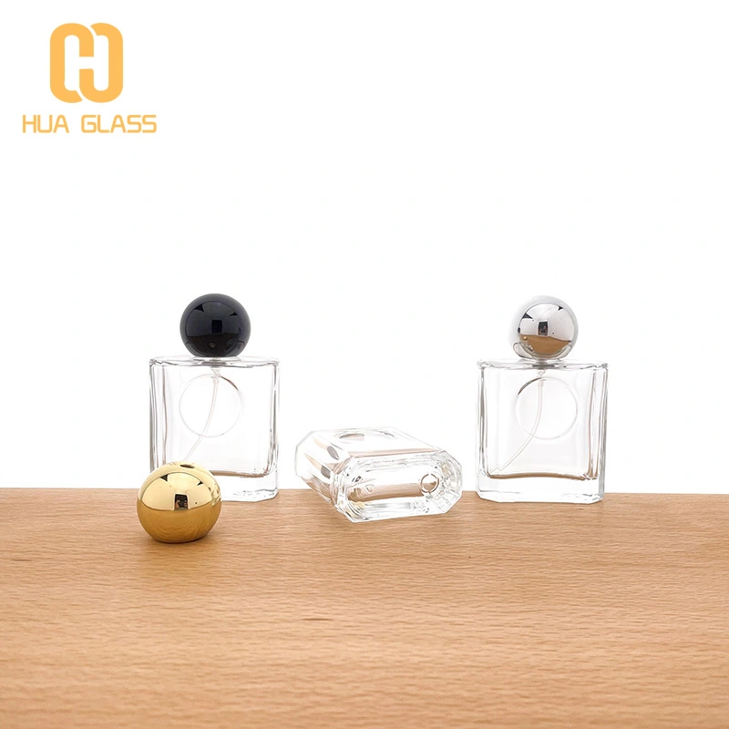 زجاجة عطر جديدة بحجم 50 مل مع غطاء كروي