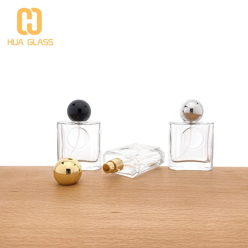 زجاجة عطر جديدة بحجم 50 مل مع غطاء كروي