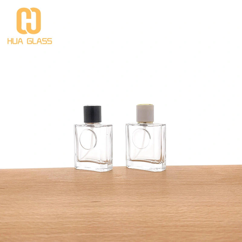 Frasco de perfume nuevo de 50 ml con tapa blanca negra