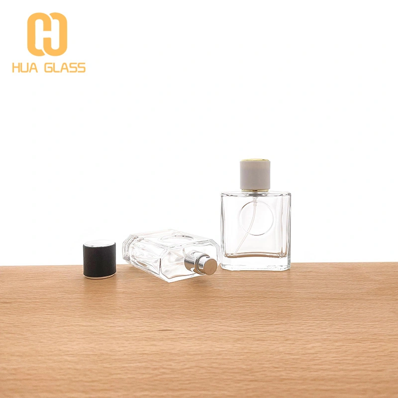 Frasco de perfume nuevo de 50 ml con tapa blanca negra