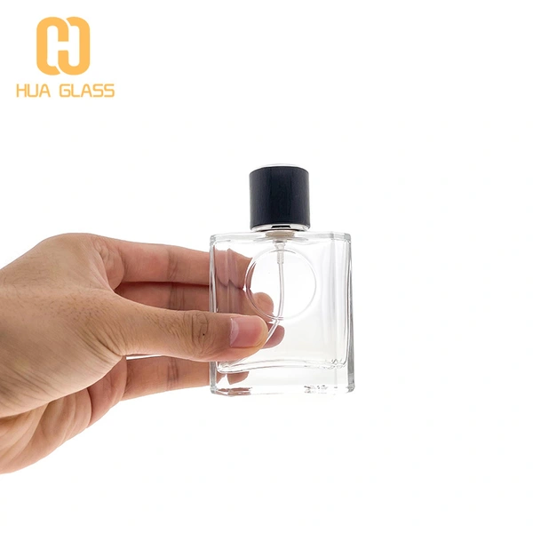 Frasco de perfume nuevo de 50 ml con tapa blanca negra