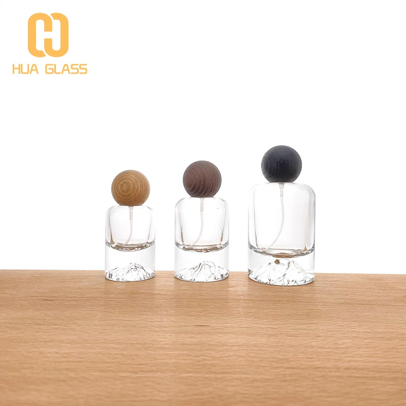 زجاجة عطر 30 مل 50 مل 100 مل مع غطاء كرة خشبي  