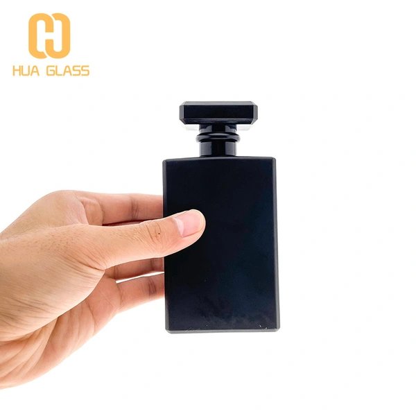 Frasco de perfume de vidrio esmerilado negro mate de 30 ml, 50 ml, 100 ml