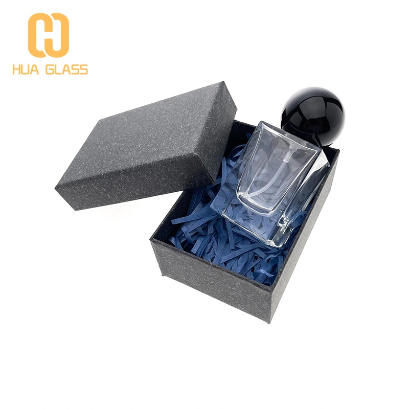 Flacon de parfum en verre poli de 30 ml avec boîte