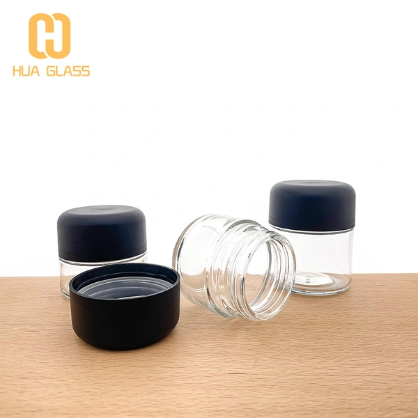 3oz 3.5oz 5oz tapa de rosca hermética tarro de almacenamiento de cáñamo de almacenamiento de vidrio personalizado