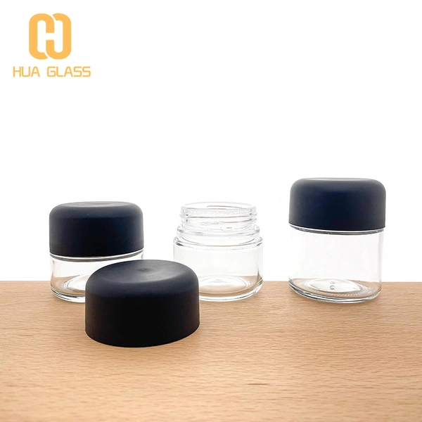 3oz 3.5oz 5oz tapa de rosca hermética tarro de almacenamiento de cáñamo de almacenamiento de vidrio personalizado