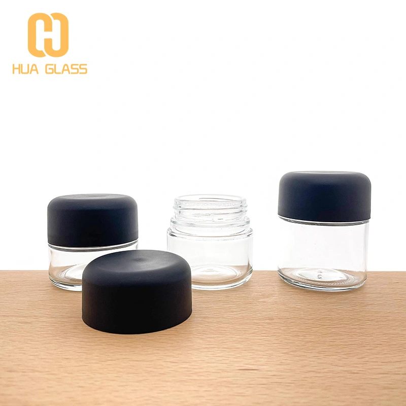 3oz 3.5oz 5oz tapa de rosca hermética tarro de almacenamiento de cáñamo de almacenamiento de vidrio personalizado