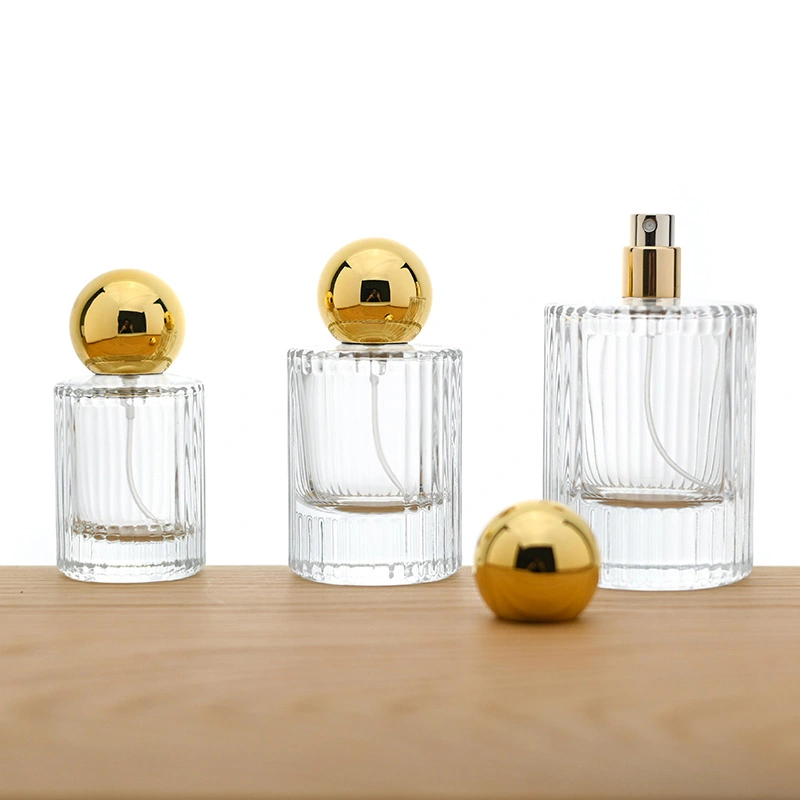 زجاجة عطر زجاجية مستديرة فاخرة 30 50 100 مل مع غطاء كروي  