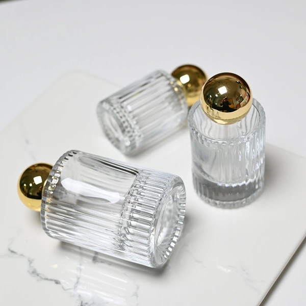 زجاجة عطر زجاجية مستديرة فاخرة 30 50 100 مل مع غطاء كروي