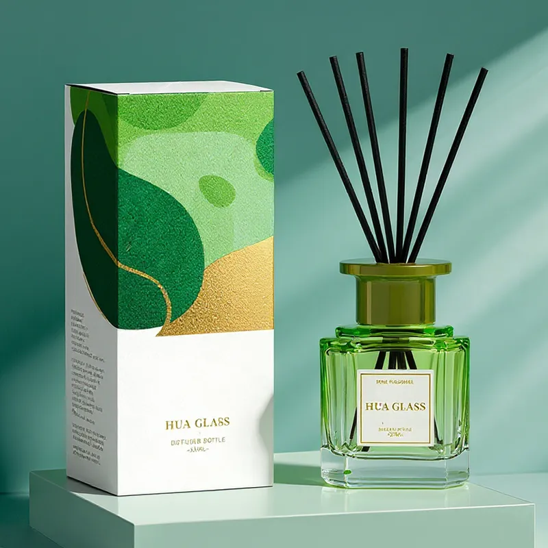 120ml Green Boston Round Glass Reed Diffuser Bottle Home Diffuser Bottle 