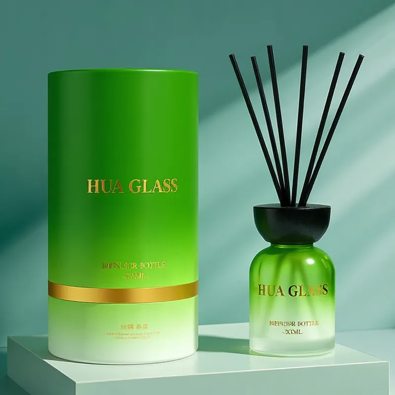 120ml Green Boston Round Glass Reed Diffuser Bottle Home Diffuser Bottle 