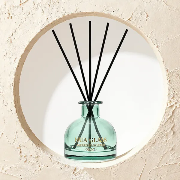 120ml Green Boston Round Glass Reed Diffuser Bottle Home Diffuser Bottle 