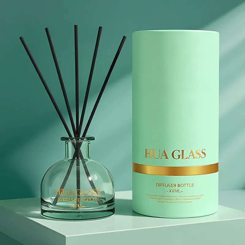 120ml Green Boston Round Glass Reed Diffuser Bottle Home Diffuser Bottle 